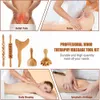 Produits tcare 1 Set Tool de massage corporel en bois Réflexologie ACUPUNCTURE THAI MASSAGE ROLATY Thérapie Meridiens Scrap Lymphatic Health Care