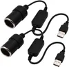 5V till 12V Socket USB Male till kvinnlig cigarettändare Adapter Converter Car Electronics Accessories