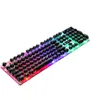 Combos LimeiキーボードとマウスセットパンクレトロキーボードLEDバックライトゲームErgonomics USB Wired Suspention KeyboardとMouse Set