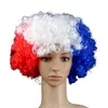 Bérets Performance intéressante ondulée Clown perruque cheveux chapeau fête de noël synthétique Football Fans accessoires Cosplay