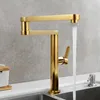 Kitchen Faucets Sink Faucet Single Lever And Cold Foldable Rotation Basin Mixer Brass Black Gold Brushed Finished Decked