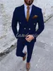 Men's Suits Men's Double Breasted Men Suit Green Two Pieces Slim Fit High Quality Wedding Costume Party Prom Gold Button Male