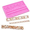 New Cake Border Silicone Mold DIY Cake Baking Decoration Braided Rope Pearl Strip Fondant Cake Decoration Mold T095 Wholesale available