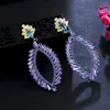 Boucles d'oreilles pendantes ThreeGraces mode violet zircon cubique longue géométrique irrégulière dames mariage bal Costume bijoux ER681
