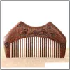 Designer Masks Sandalwood Comb Custom Your Logo Beard Customized Combs Laser Engraved Wooden Hair Drop Delivery Home Garden Housekee Dhkms