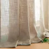 Curtain Linen Semi Sheer Curtains Light Filtering Elegant Drape For Living Room Tranparent Gauze Tulle Panel Bedroom