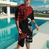 Survêtements pour hommes Outfit Summer Short Sleeve T Shirt Set Fashion 2 Piece Streetwear 3D Printed Sports Beach Shorts Sportswear 230531