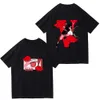 VLONE T-Shirt Herren Sommer Kurzarm Mode Marke Lose Baumwolle Halbarm Cartoon Print Rundhals Vielseitig Top