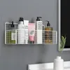 Étagères de salle de bain Étagère de salle de bain murale noire Étagère de douche Porte-shampooing Accessoires de toilette Cuisine Free Punch Condiment Panier de rangement 230530