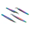 Brushes 1pcs Nail Art Rhinestones Picking Tweezer Grafting Eyelashes Extension Clip Curved Straight Makeup Tweezers Manicure Tools