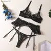 Calzoncillos Bragas Ellolace Lencería Sexy Ropa interior delicada Bordado de encaje para lino Ver a través de sujetador y panty Conjunto Erótico Íntimo para completo L230518