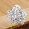 Band Rings 925 Sterling Silver Rings Fashion Rose Flower Open Finger Rings for Women Wedding Engagement Party Jewelry Gift J230531
