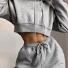 Tute 2022 New Autumn Women's Casual Loose Fit Large manica lunga Sportswear Felpa con cappuccio Set P230531