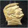 Arts And Crafts Trump Head Medal 24K Gold Plated 999 Sier Embossed Badge Drop Delivery Home Garden Dhl5T