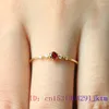 Anelli a grappolo Zircone rosso Pietra Charms Regali Anello regolabile Amuleti Gioielli Donna Pietra preziosa Argento 925 Cristallo Pietre preziose naturali