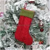 Juldekorationer Strumpa Kid Presentväska Xmas Sock Candy Tree Pendant Ornament Party Decoration DBC Drop Delivery Home Garden FES DH239