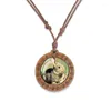 Pendentif Colliers Collier De Mode Mignon Art Verre Corde Chaîne En Bois Animaux Charme Bijoux Cadeaux