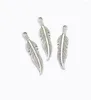 Charms 100pcs 27 6mm Fashion Alloy Feather Pendant For Necklaces Earrings Making Accessories Leaf Diy Jewelry F0023