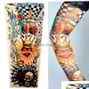 Beschermende mouwen Mannen Jongen Outdoor Sport Naadloze Nylon Tattoo Afdrukken Elastische Ademende Huiden Nep Arm Warmer Drop Levering Thuis Dhkuf