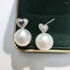 Stud Earrings YIKALAISI 925 Sterling Silver Jewelry For Women 8-9mm Round Natural Freshwater Pearl Heart Shape Wholesales