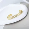 Bangle roestvrij staal Cubaanse kettingarmbanden goudkleur hoge kwaliteit open voor vrouwen jubileum sieraden geschenken