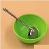 Spoons Wholesale 100Pcs/Lot Stainless Steel Printed Handle Soup Spoon Ecofriendly Simplicity Kitchen Tableware Dh0793 Drop Delivery Dh017