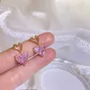 Mode Vintage Exquisite Zirkon Rosa Liebe Herz Ohrringe für Frauen 2023 Neue Elegante Süße Ohrring Trend Schmuck Party Geschenk