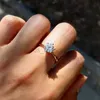 Band Rings Wedding Rings For Women Classic 1 AAA Zircon Light Gold Color Engagement Anniversary Ring Jewelry Wholesale R174 J230531