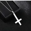 Colares com Pingente Cruz Reversa Masculino Colar Aço Inoxidável Crucifixo Suave Personalidade Acessórios Masculinos