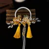 Necklace Earrings Set Chinese Wedding Hair Pendant Headpiece Sticks Forks Flower Hairpins Clips Earring Pearl Head Jewelry For Women