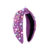 Candy Resin Nail Beads Headbands Fashion Accessories for Women Solid Color Fabric Knotted Hairband Hair Band Girl New