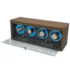 Watch Boxes Cases Houten Led Box Automatische Usb-opslag Geschikt Voor Mechanische Horloges Stil Draaien