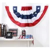 90*180 cm USA Pleated Semicircle Fan Flag American Star and Stripes Buckle Gommets Banner Outdoor Decoration American Garden Flag 1.5*3ft