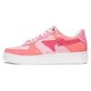 Topp mode låg skate sk8 sta casual skor designer bapestaes patent svart vit rosa gröna män kvinnor jogga promenader låga skate sneakers storlek 36-47