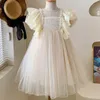Kız elbiseleri tarzı yaz incileri prenses kız kız elbise partisi doğum günü gelinlik yeni doğan bebek kıyafetleri