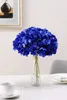 Fleurs décoratives 10 pièces têtes d'hortensia en soie bleu Royal avec tiges artificielles de haute qualité pour la décoration de mariage