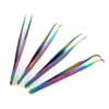 Brushes 1pcs Nail Art Rhinestones Picking Tweezer Grafting Eyelashes Extension Clip Curved Straight Makeup Tweezers Manicure Tools