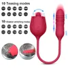 Massager Rose Vibrators Female Tongue Slicking Clitoris Stimulator Dildo Telescopic G Spot Vibring Egg For Women Adults
