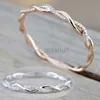 Band Rings 1pc Delicate Gold Silver Color Twined Vine Infinity Rings for Women Simple Fashion White Zircon Bridal Engagement Wedding Ring J230531