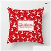 Taie d'oreiller Joyeux Noël Décoration Coussin Er Rouge Père Noël Doux Noël Maison Dbc Drop Delivery Jardin Textiles Literie Fournitures Dhfrg