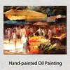 Canvas Art Bloemenmarkt Handgemaakt Impressionistisch Landschap Willem Haenraets Schilderij voor Woonkamer Decor Romantisch