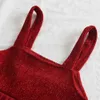 Set di abbigliamento Primavera Autunno Bambini Neonate Vestono vestito rosso e top bianco a maniche lunghe Set di vestiti per neonati