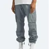 Mem multi-poches printemps été Cargo pantalon hommes Streetwear fermeture éclair jambe maigre travail Joggers coton pantalon décontracté