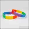 Party Favor 13 Design LGBT Sile Rainbow Armband Colorf Wristband Pride Armbands Drop Delivery Home Garden Festive Supplies Event DHDFV