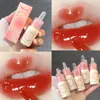 Lip Gloss Pink Small Milk Bottle Mirror Face Glaze Water Glazed Glass Color Lasting Moisturizing Liquid Lipstick Korean Cosmetics