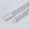 Geçti Diamond Test 18mm 18-24 inç 925 Gümüş 4ROW MOISSANITE KUBAN Zinciri Koeziz Bileziği Kadınlar/Erkekler Güzel Hediye