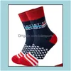 Party Favor Trump 2024 Coton Chaussette Lets Go Brandon Bas Chaud Automne Hiver Homme Femmes Maison Casual Sport Chaussettes Drop Delivery Gard Dh2Hi