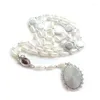 Pendentif Colliers QIGO Vintage Ornements Imitation Perle Goutte D'eau Sept Chapelet Amer Collier Alliage Verre Vierge