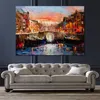 Arte em tela cidade holandesa artesanal Willem Haenraets pintura impressionista paisagem arte para decoração de parede de casa