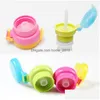 Drinkware lock Sippy Portable Spill Proof Cup Juice Sodavatten flaska twist er cap med Sile Drink St Kid Sipsnap VT1719 Drop Deliver Dh64a